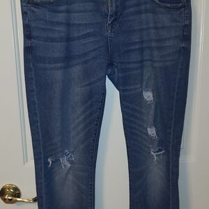 Women's Blue Distressed Jeans